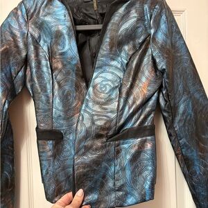 Vintage metallic leather jacket size 38